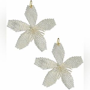 Lisi Lerch Gwen Fabric Beaded Flower Earrings